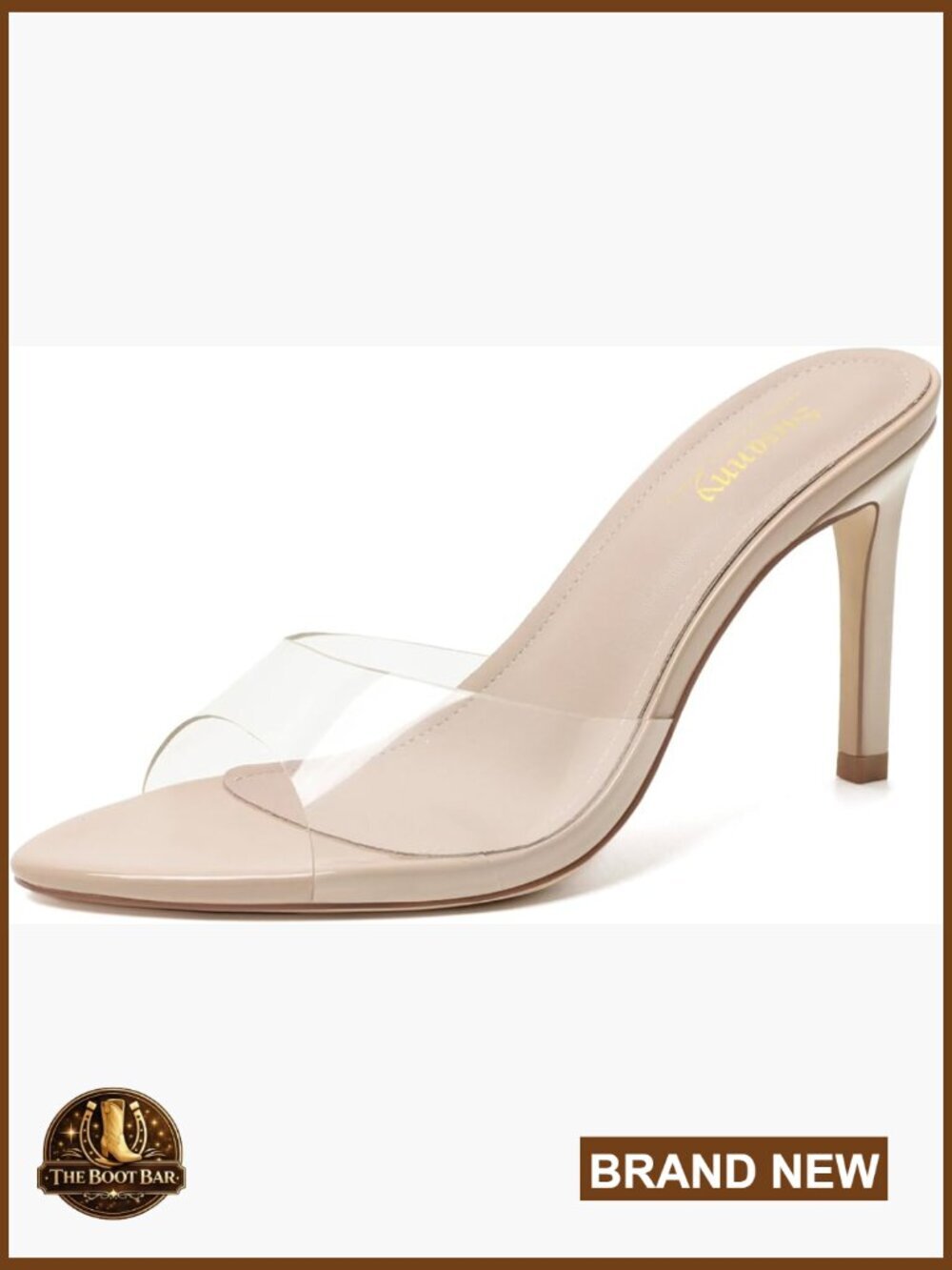 Mule High Heels Pointed Open Toe Slip On Heeled Sandals Wedding Prom Party